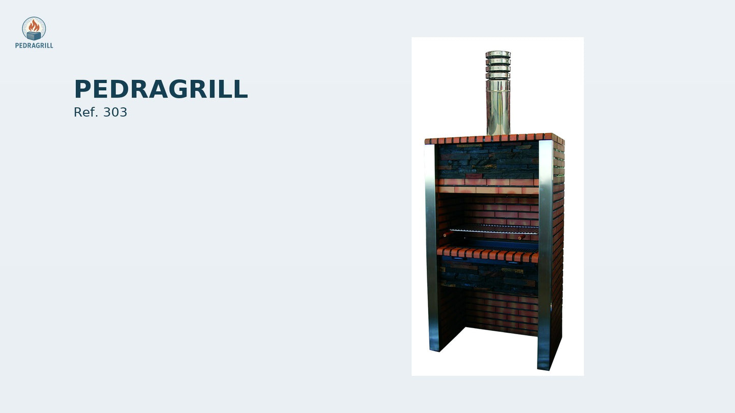 Barbecue moderne Ref PEDRA-303 – Inox & pierre