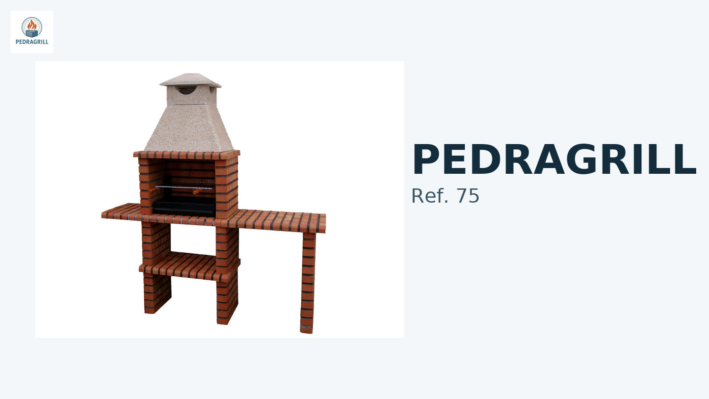 Barbecue en pierre avec plan de travail – Ref. PEDRA-75 (compact & durable)