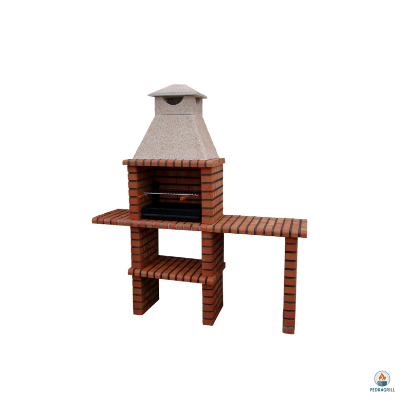 Barbecue en pierre avec plan de travail – Ref. PEDRA-75 (compact & durable)
